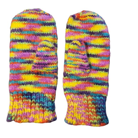 Handmade Rainbow Hat, Scarf and Mittens Set - Picture 6 of 10